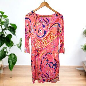 Lilly Pulitzer 3/4 Sleeve Sophie Dress in Multi Reef Retreat Print Small